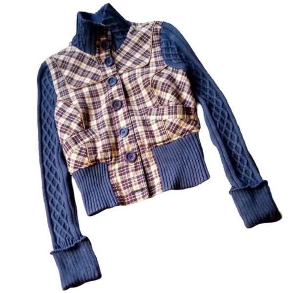 Guess Jeans Plaid cropped jacket Small