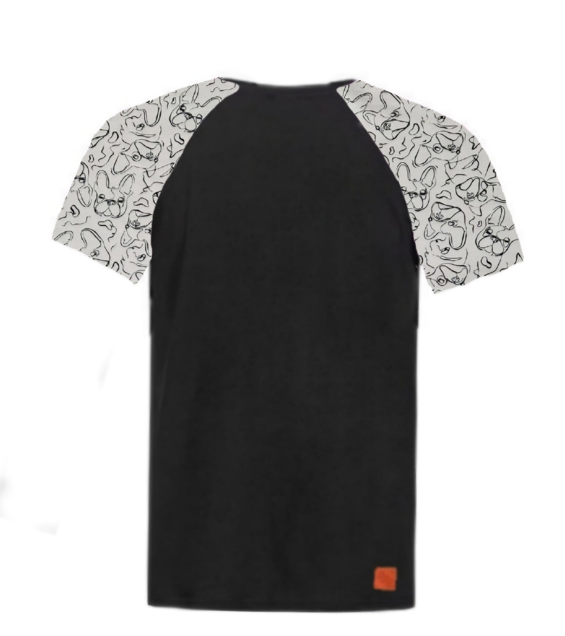 T-Shirt zwart met bulldog mouwen