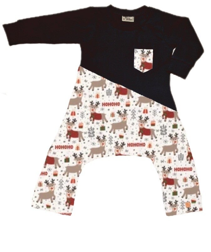 Onesie spreid/ gips/ pavlik zwart kerst