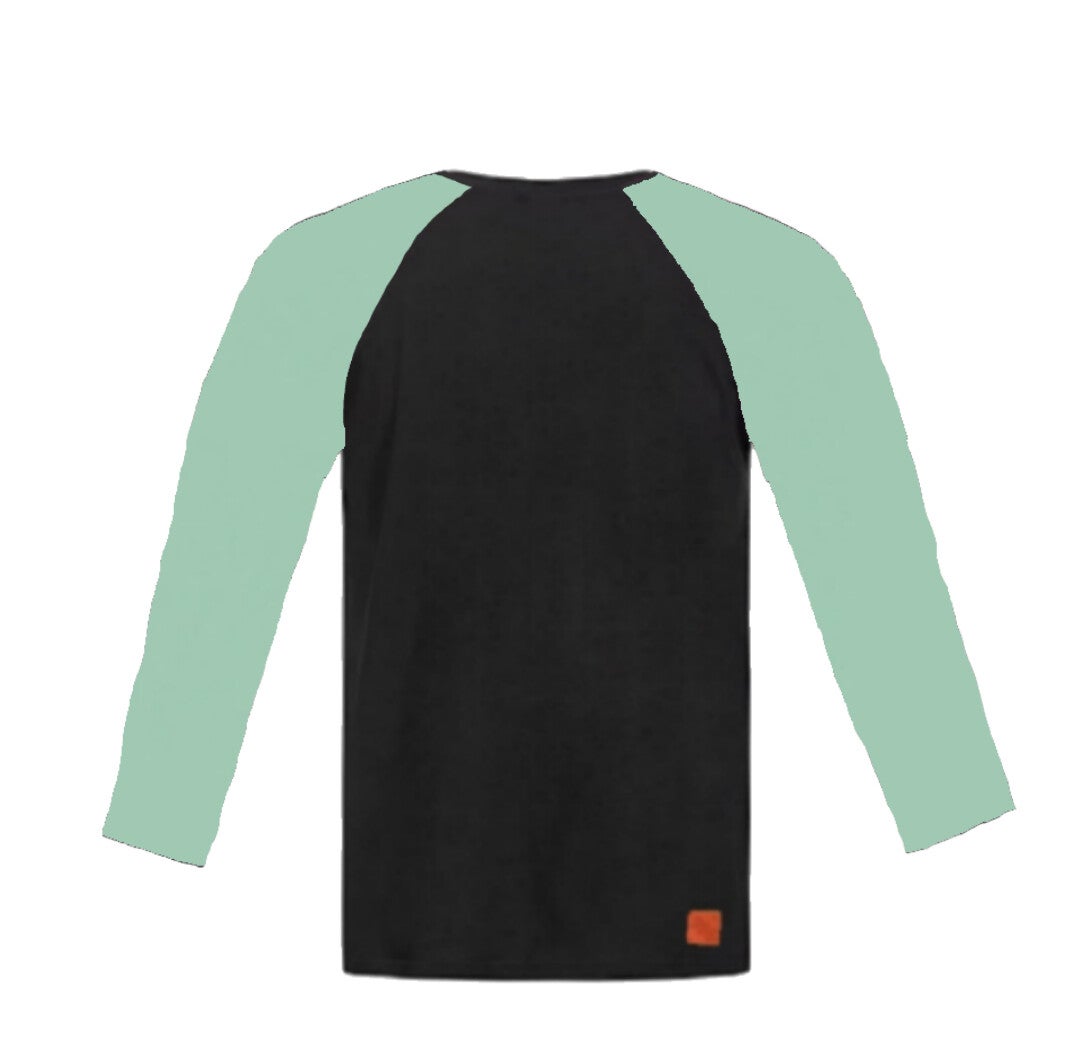 Shirt zwart met mouwen mint groen