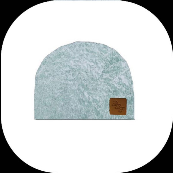 Muts velours mint groen