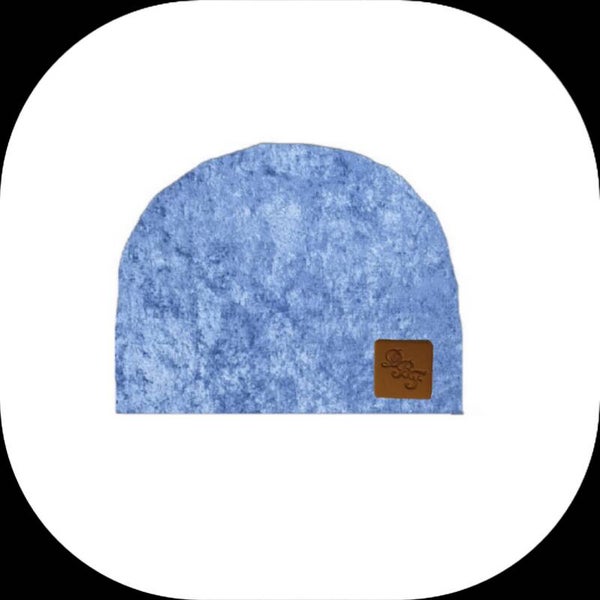 Muts velours blauw