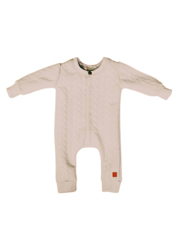 Onesie kabel zand lange mouw