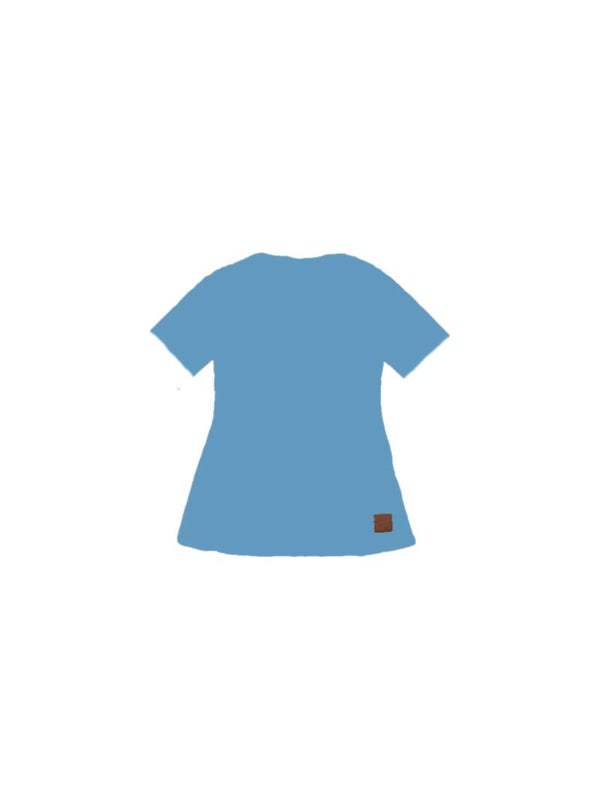 A-line jurk blauw korte mouw