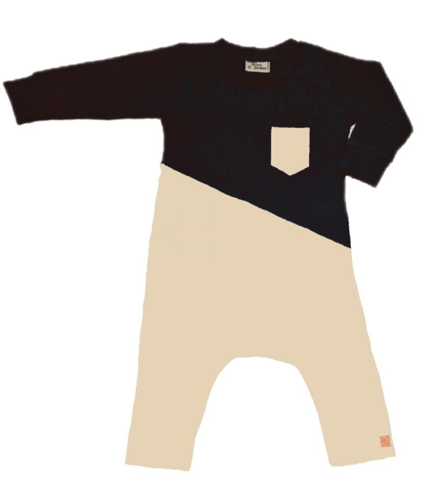 Prematuur onesie zwart zand