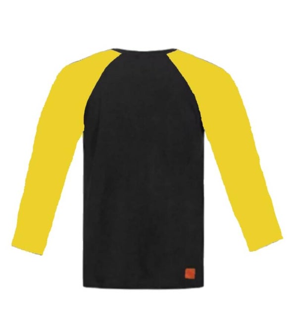 Shirt zwart met mouwen geel