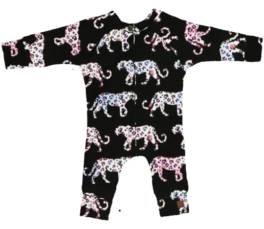 Onesie panter zwart figuren lange mouw