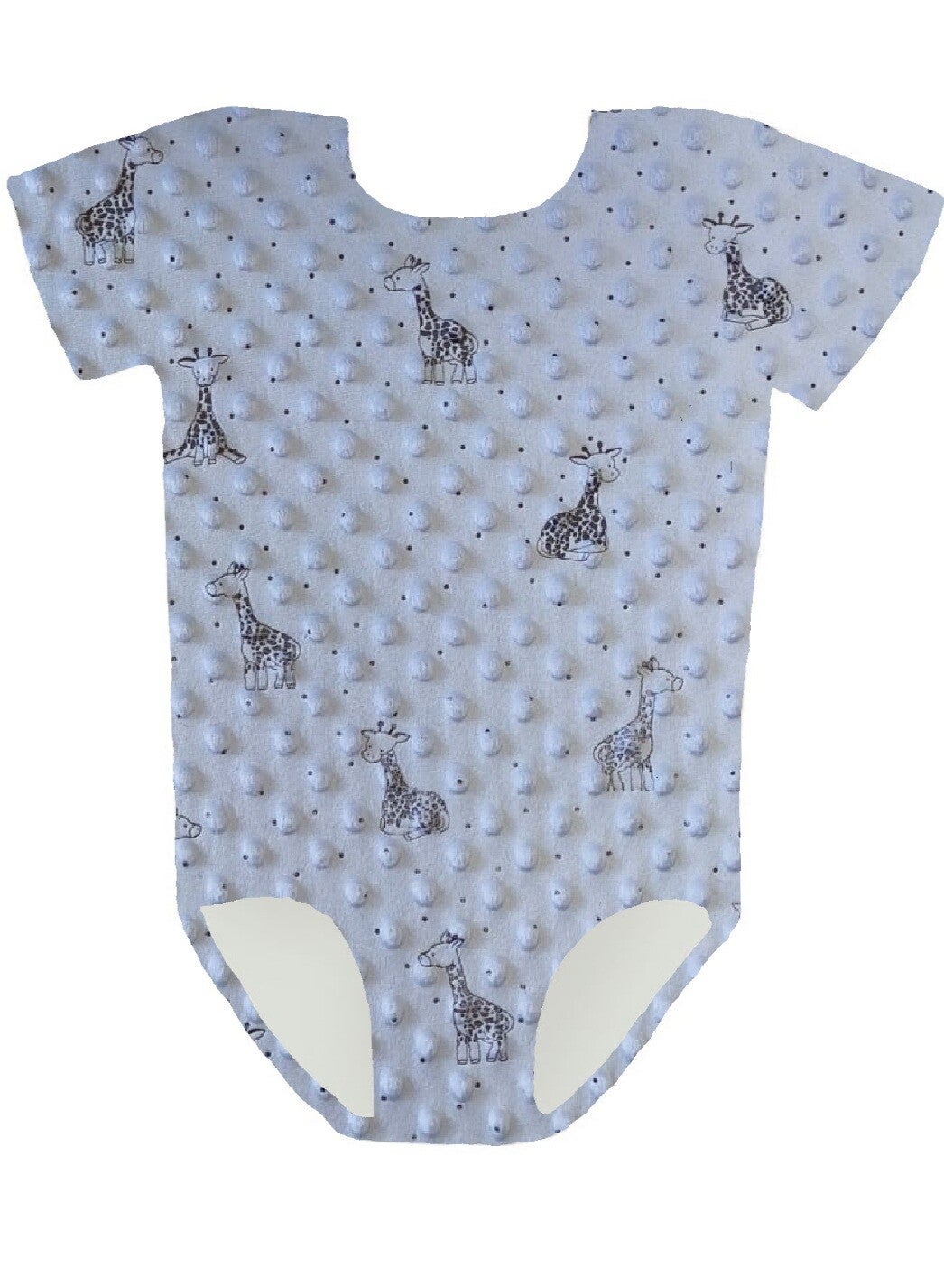 Bodystocking minky giraf blauw korte mouw