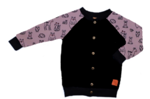 Vest Zwart met Dieren Roze