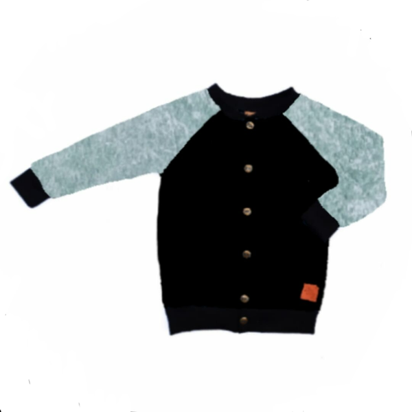 Vest Zwart met velours mint groen