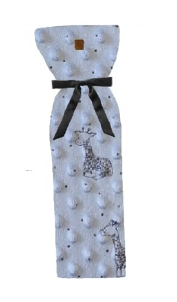 Kruikenzak minky giraf blauw