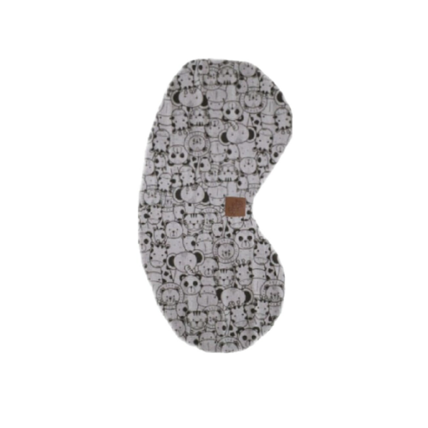 Spuigdoekje schouder diertjes grijs