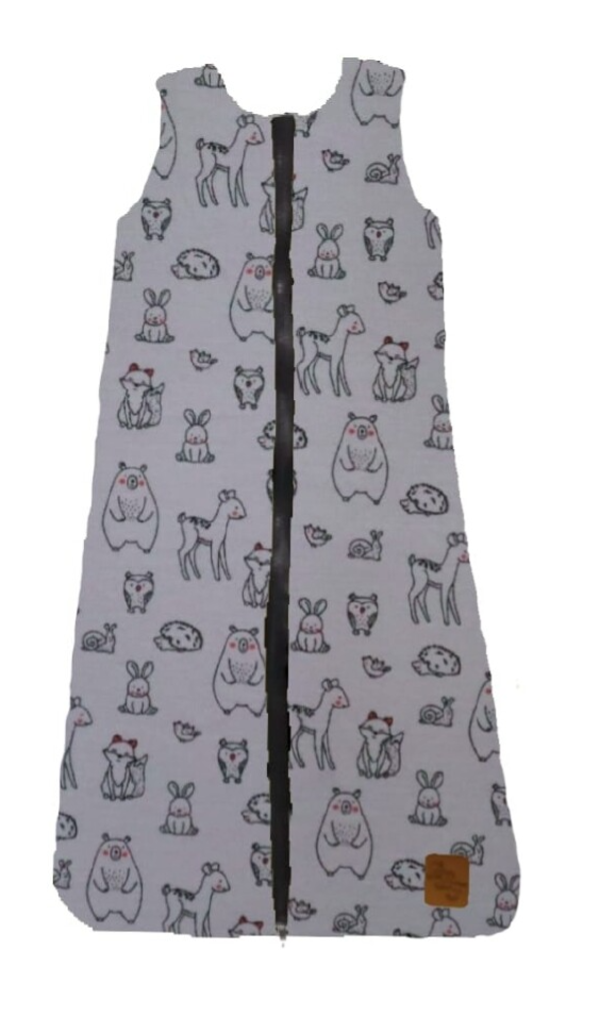 Slaapzak diertjes grijs