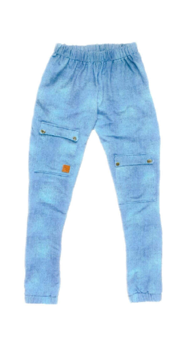 Broek strak model met zak jeans  licht blauw