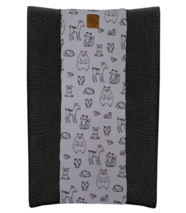 Aankleedkussenhoes diertjes grijs