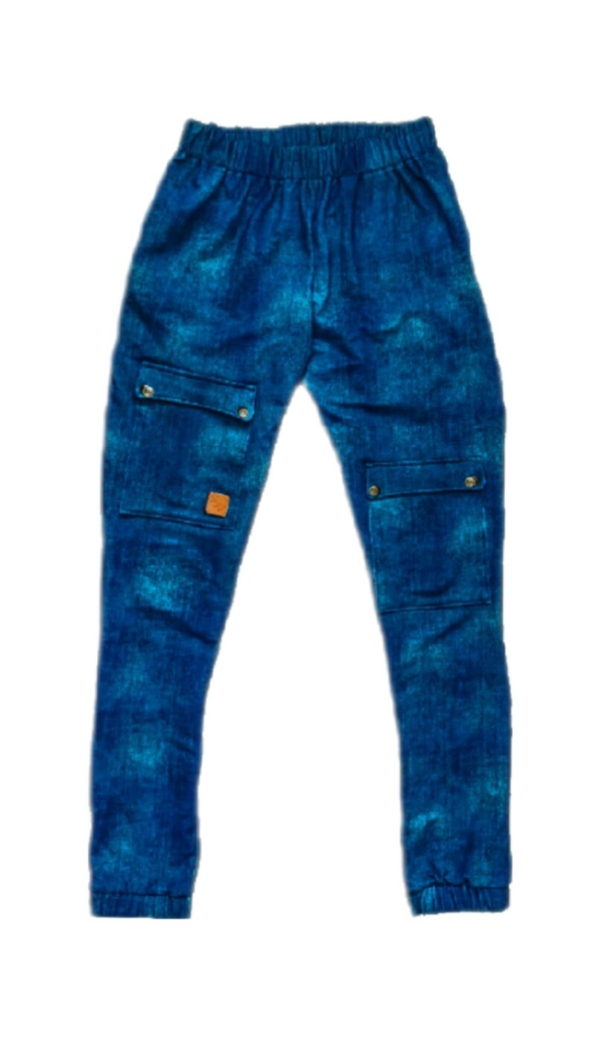 Broek jeans wijd model donkerblauw