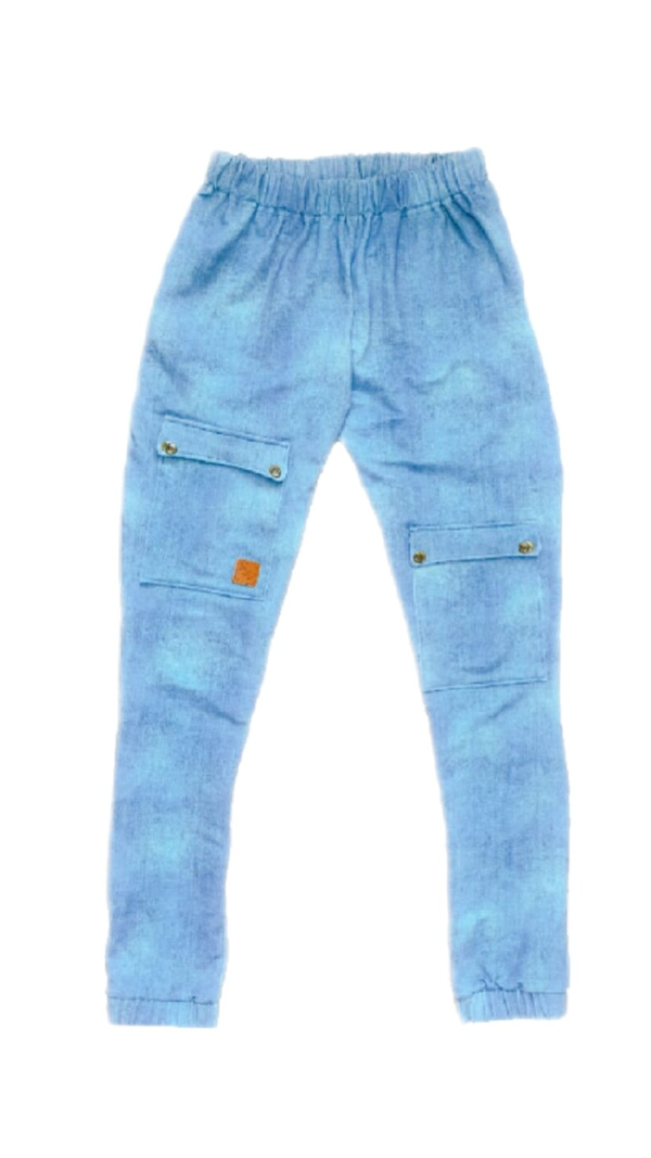 Broek jeans wijd model lichtblauw