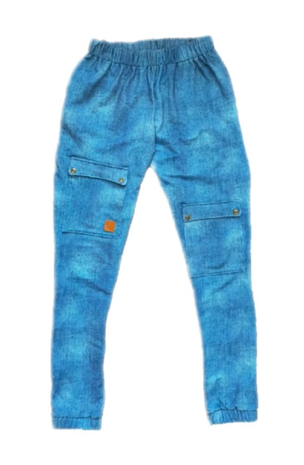 Broek jeans strak model helblauw