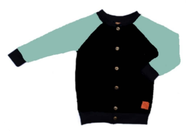 Vest Zwart met Oud Mint groen