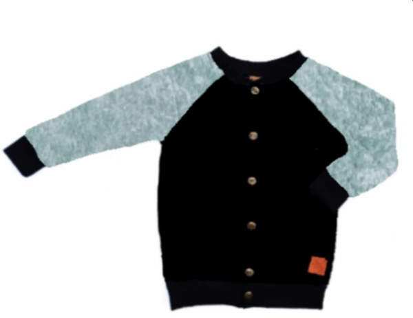 Vest zwart met Velours Groen