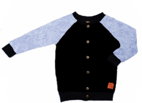 Vest zwart met Velours paars