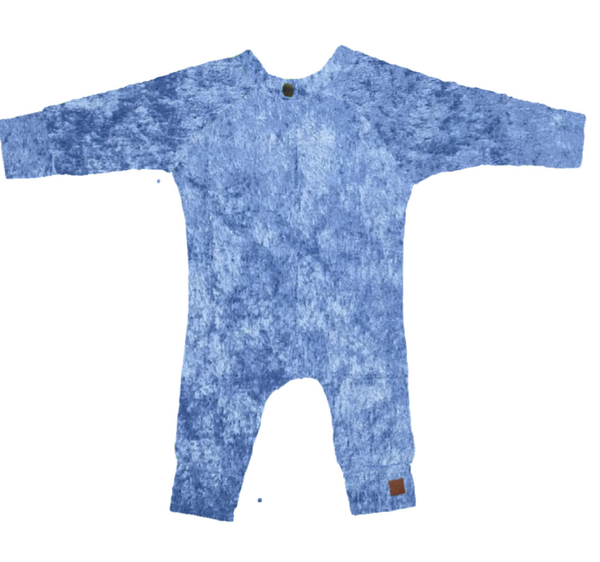 Onesie velours jeans blauw