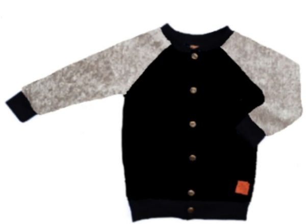 Vest Zwart met Velours Taupe