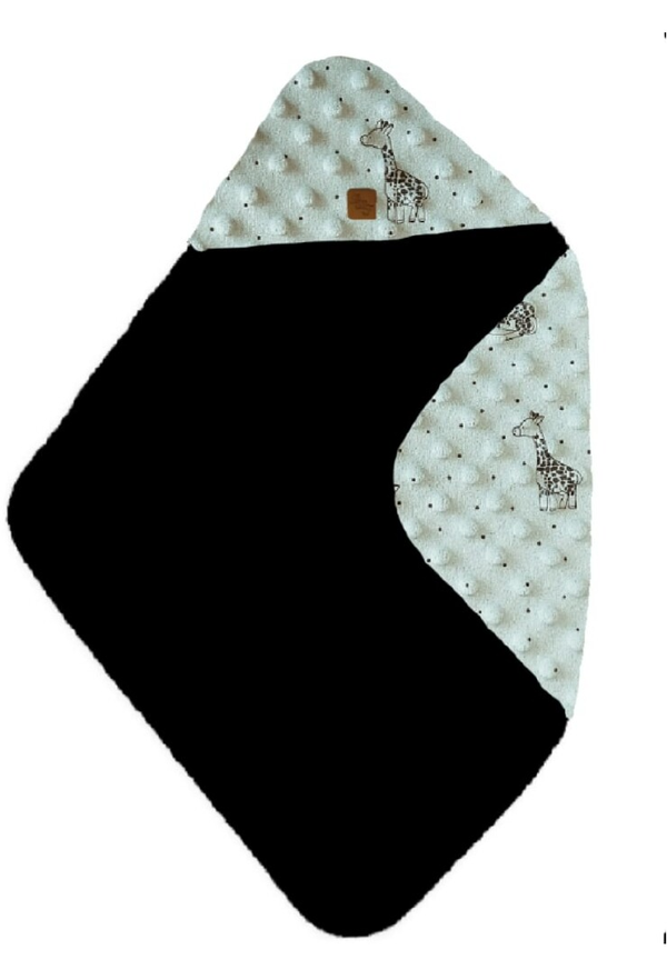 Badcape minky giraf mint groen