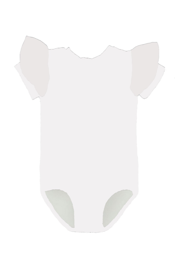 Bodystocking ruffle Wit korte mouw