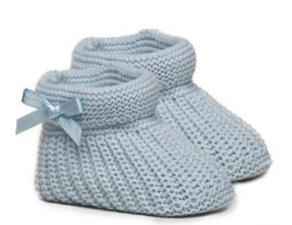 Slofjes blauw met strikje