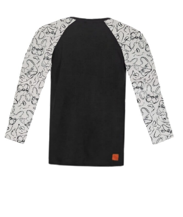 Shirt zwart met bulldog mouwen