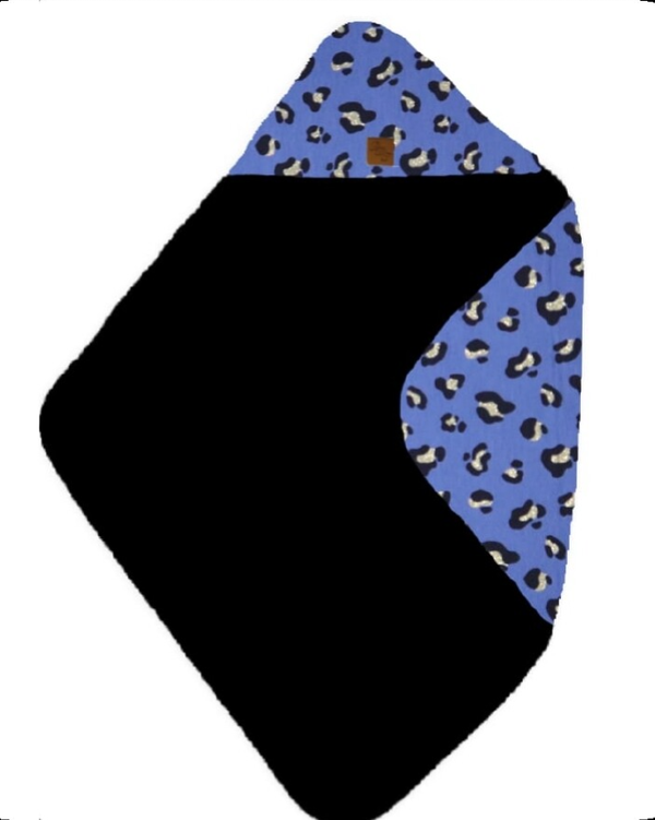 Badcape panter blauw