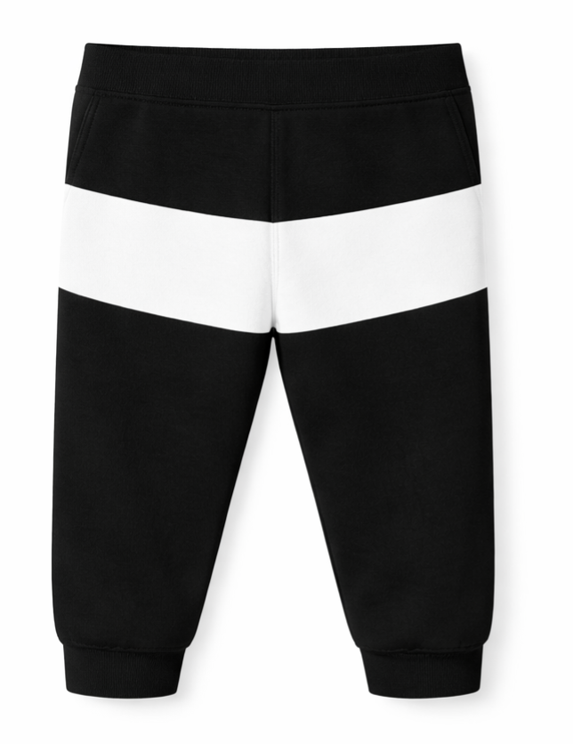 Broek zwart wit streep