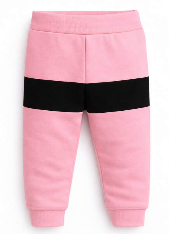 Broek roze zwart streep