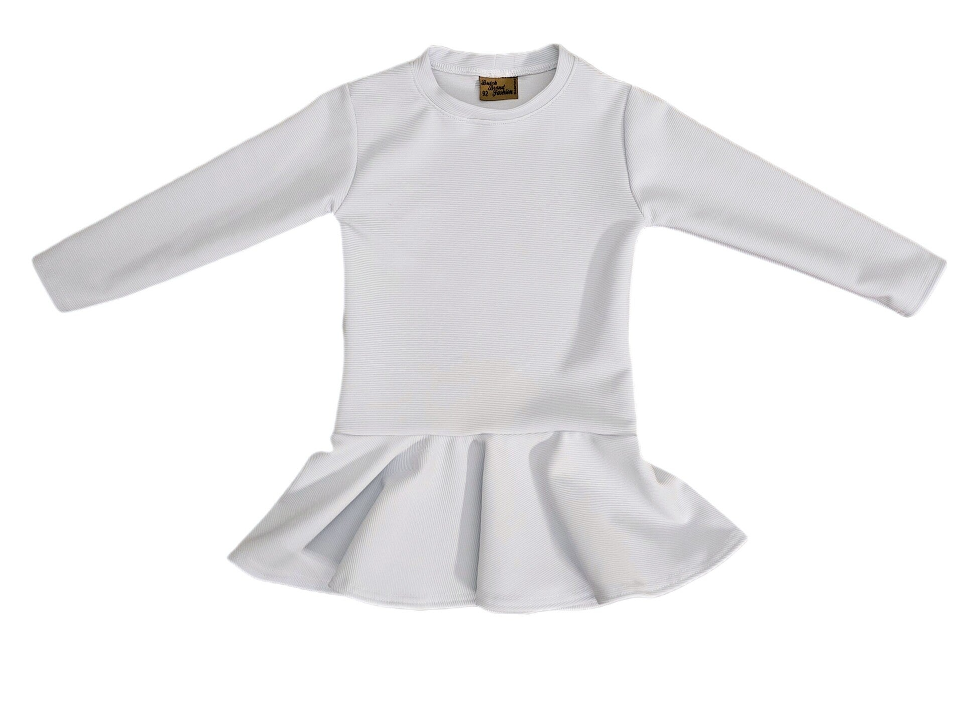 Jurk met roes Rib wit