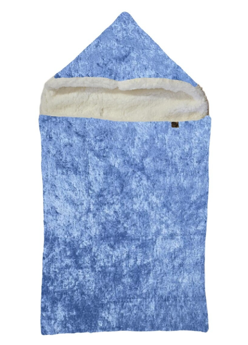 Wagenzak velours blauw