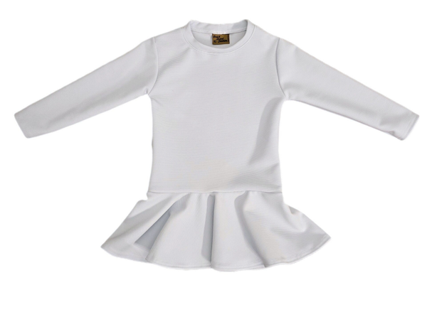 Jurk met roes Rib wit