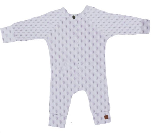 Onesie minky wit lange mouw
