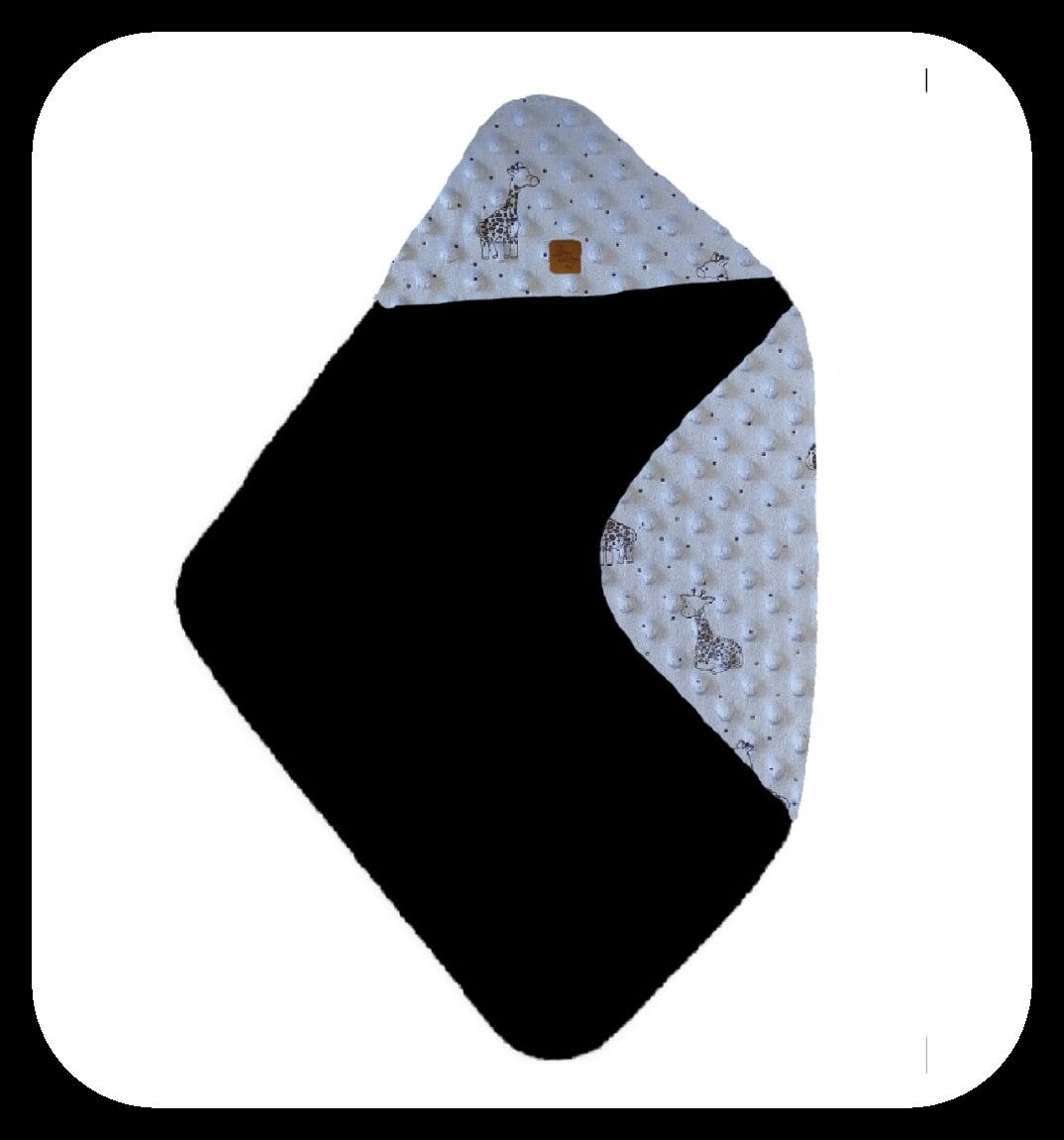 Omslagdoek minky giraf blauw