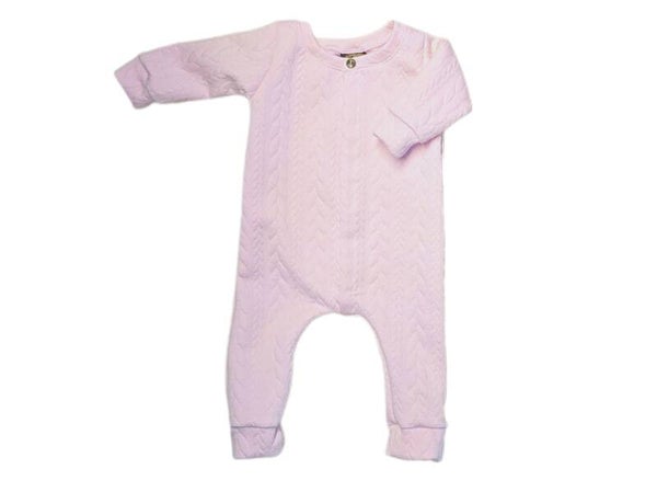Onesie kabel baby roze lange mouw