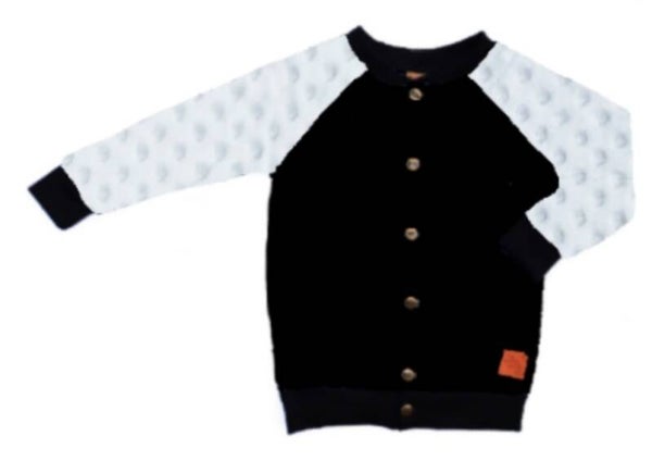 Vest zwart met Minky wit