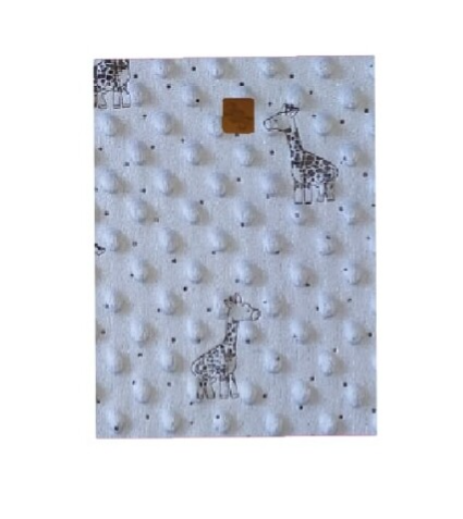 Electrische kruikenzak minky giraf baby blauw