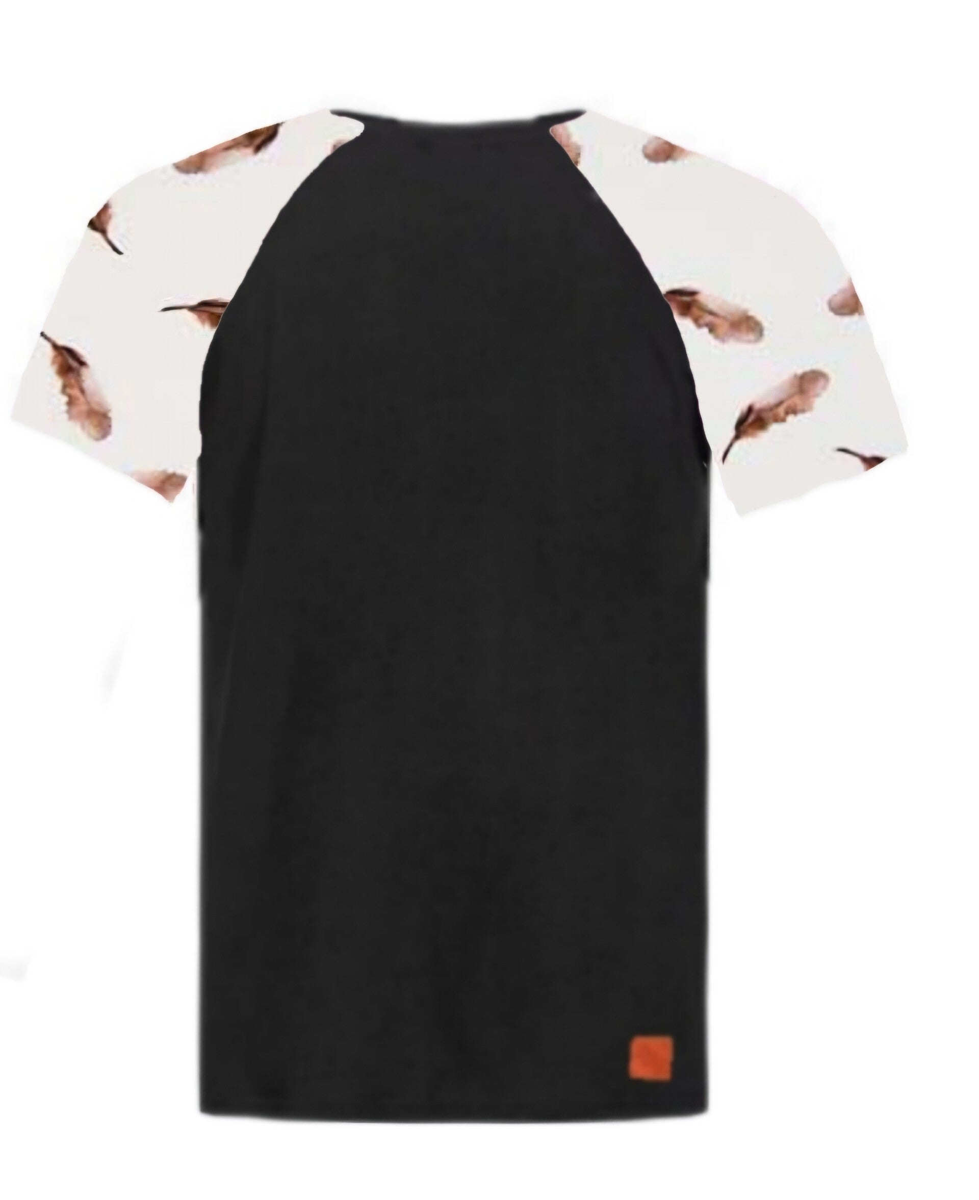 T-Shirt zwart met veertjes mouwen
