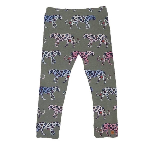 Legging panterfiguren grijs