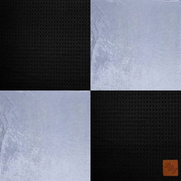 Boxkleed zwart met velours wit