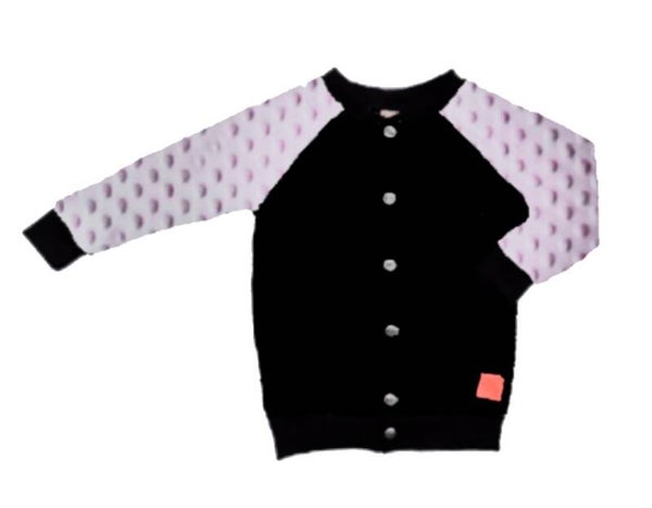 Vest Zwart met  Minky baby Roze