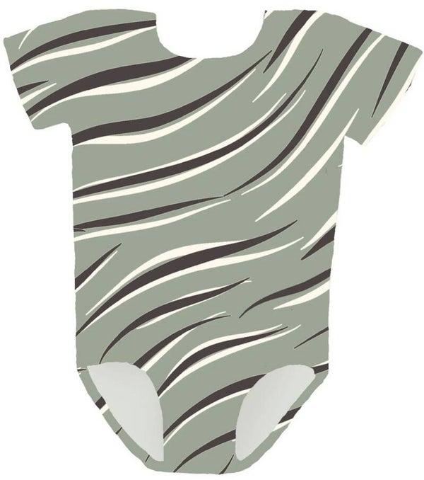 Bodystocking zebra groen korte mouw