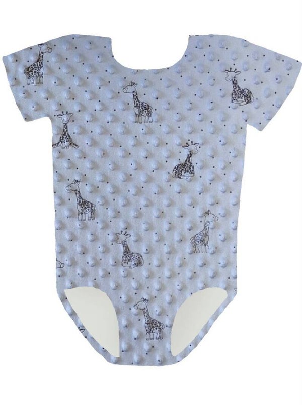 Bodystocking minky giraf blauw korte mouw