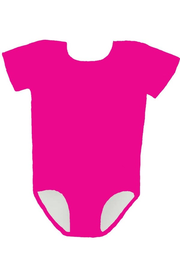 Bodystocking fuchia roze korte mouw