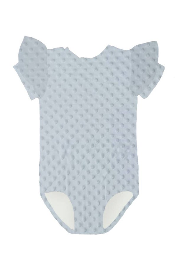 Bodystocking ruffle Minky wit korte mouw